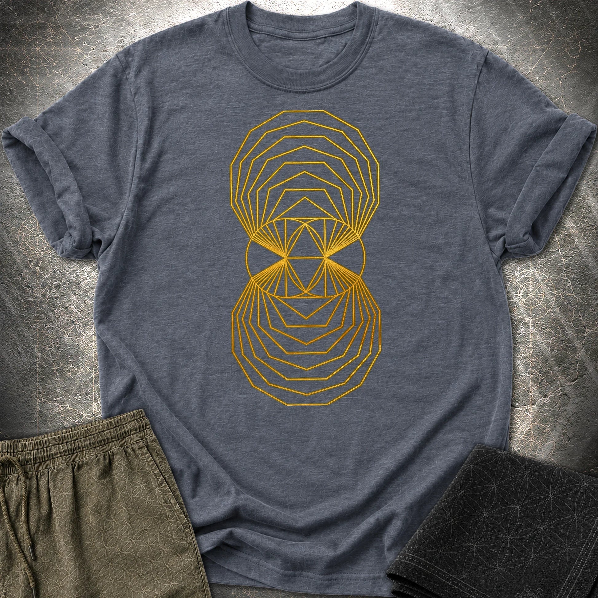 Regular Polygons Vesica Picsis T-Shirt - Regular Polygons Vesica Picsis T-Shirt - Heather Navy