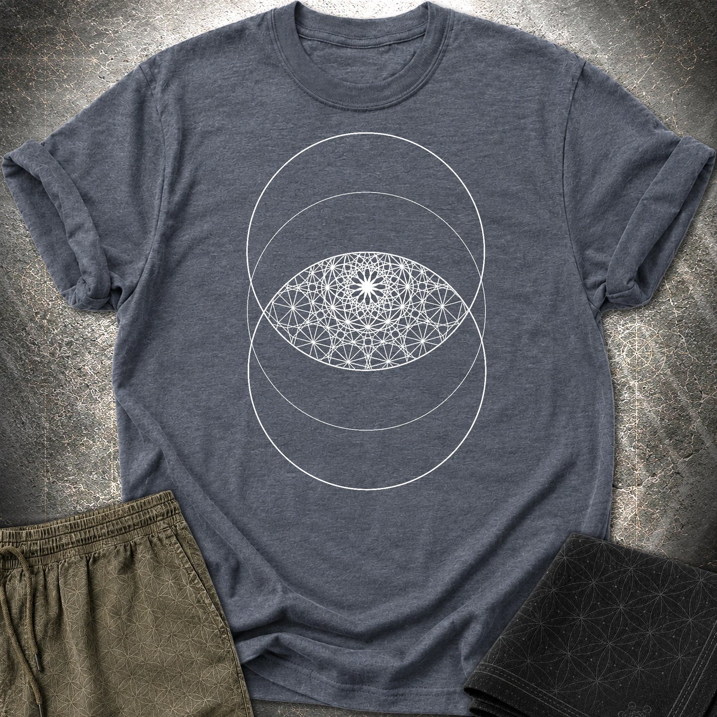 Vesica PIcsis Eye Of The Universe T-Shirt - Vesica PIcsis Eye Of The Universe T-Shirt - Heather Navy
