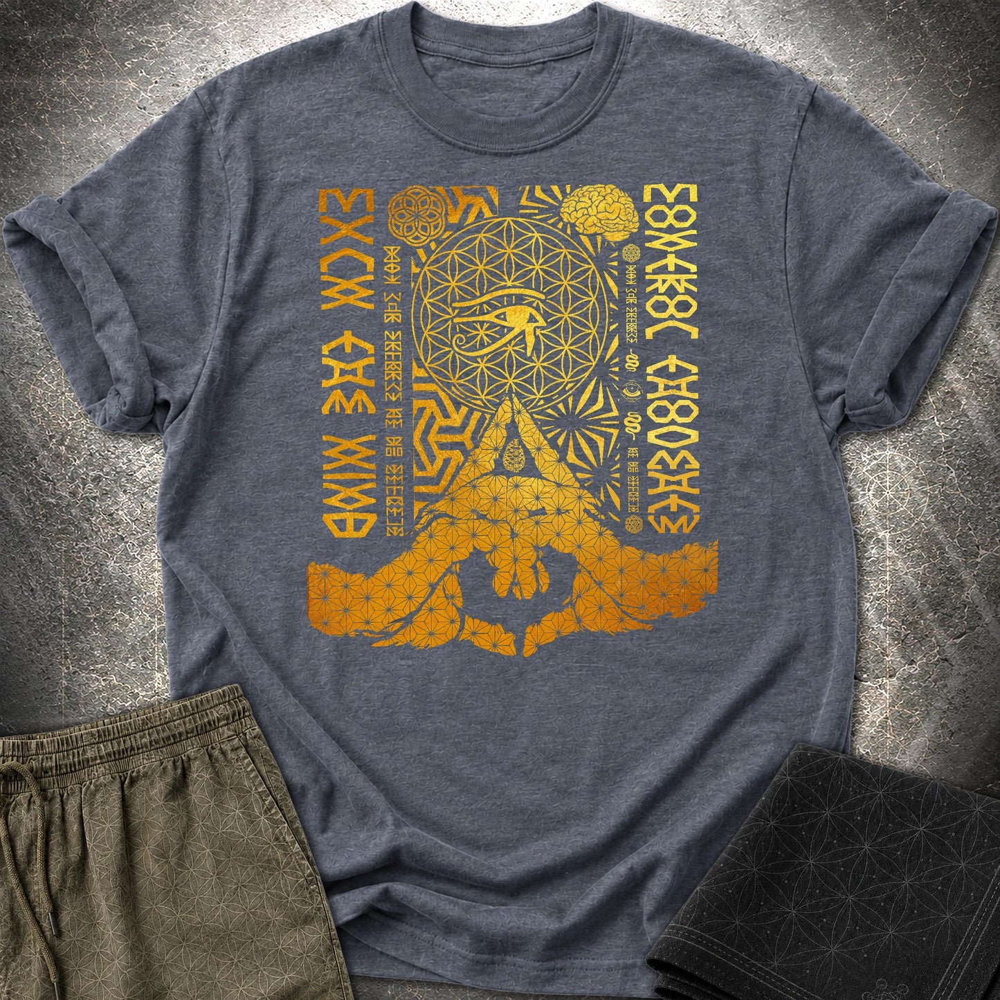 Kalesvara Mudra T-Shirt - Kalesvara Mudra T-Shirt - Heather Navy