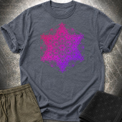 Metatron Fractal Super Structure T-Shirt - Metatron Fractal Super Structure T-Shirt - Heather Navy