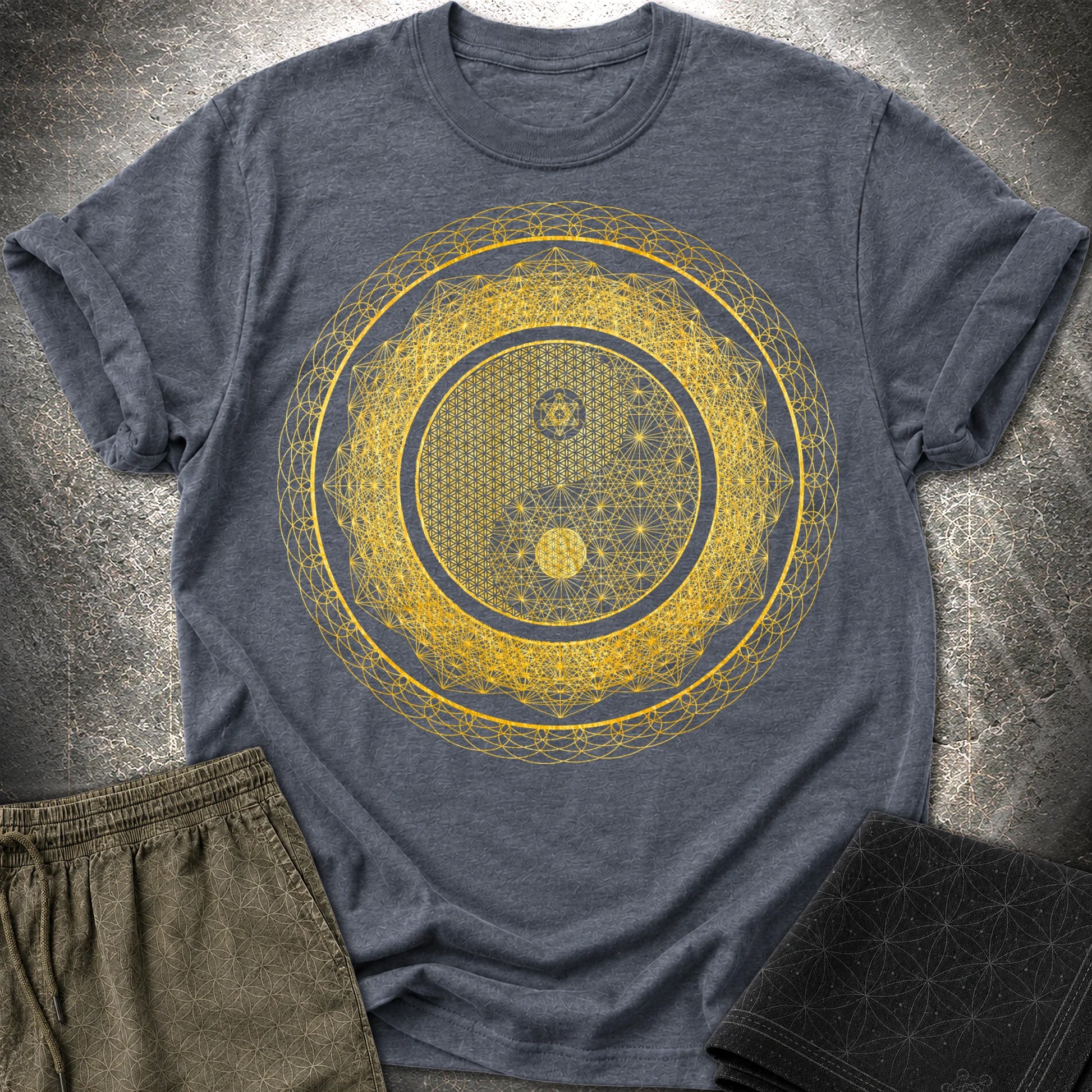 Yin Yang Gold T-Shirt - Yin Yang Gold T-Shirt - Heather Navy