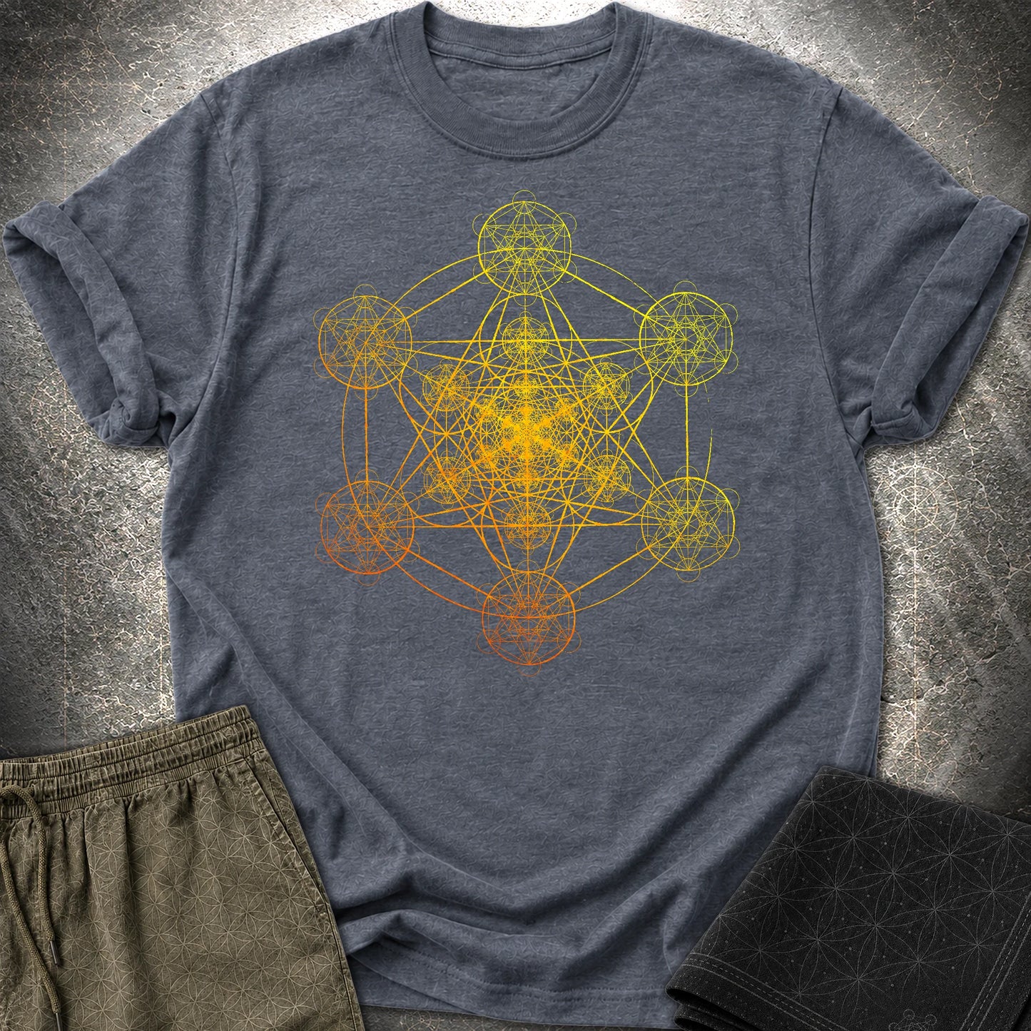 Metatron's Fractal Universe T-Shirt - Metatron's Fractal Universe T-Shirt - Heather Navy