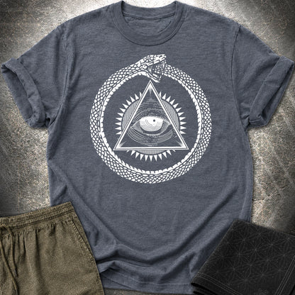 Eye Of Providence Ouroboros T-Shirt - Eye Of Providence Ouroboros T-Shirt - Heather Navy