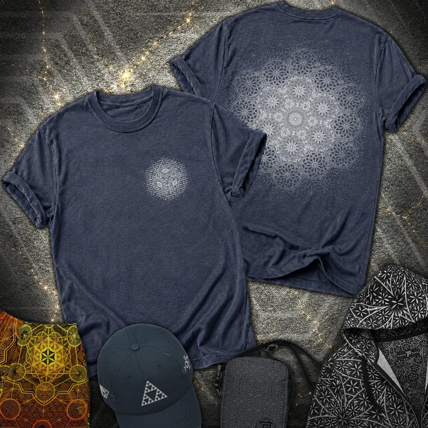 Growth Organic Cube 2 Sided T-Shirt - Growth Organic Cube 2 Sided T-Shirt - Heather Navy