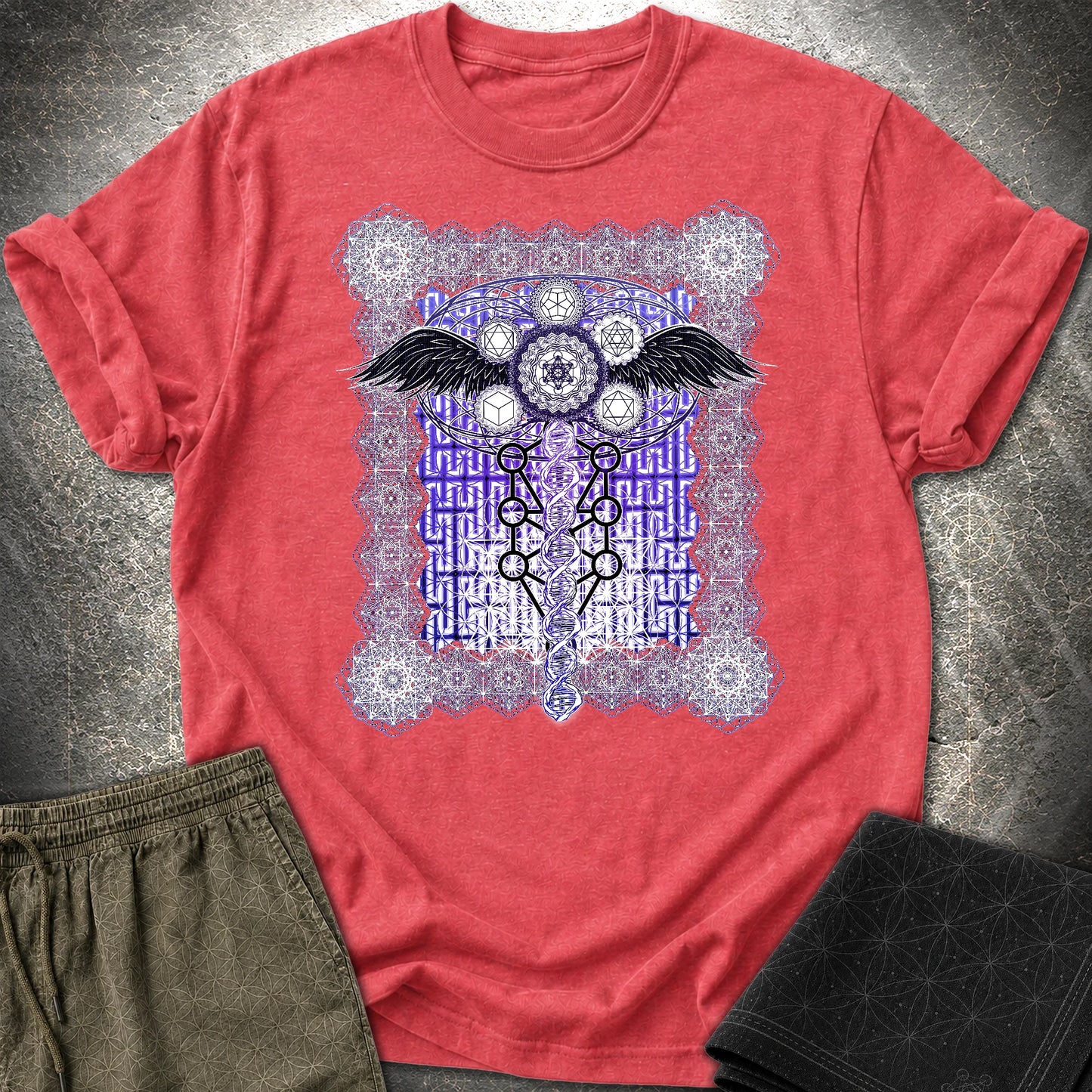 Metatron Ascension T-Shirt - Metatron Ascension T-Shirt - Heather Red