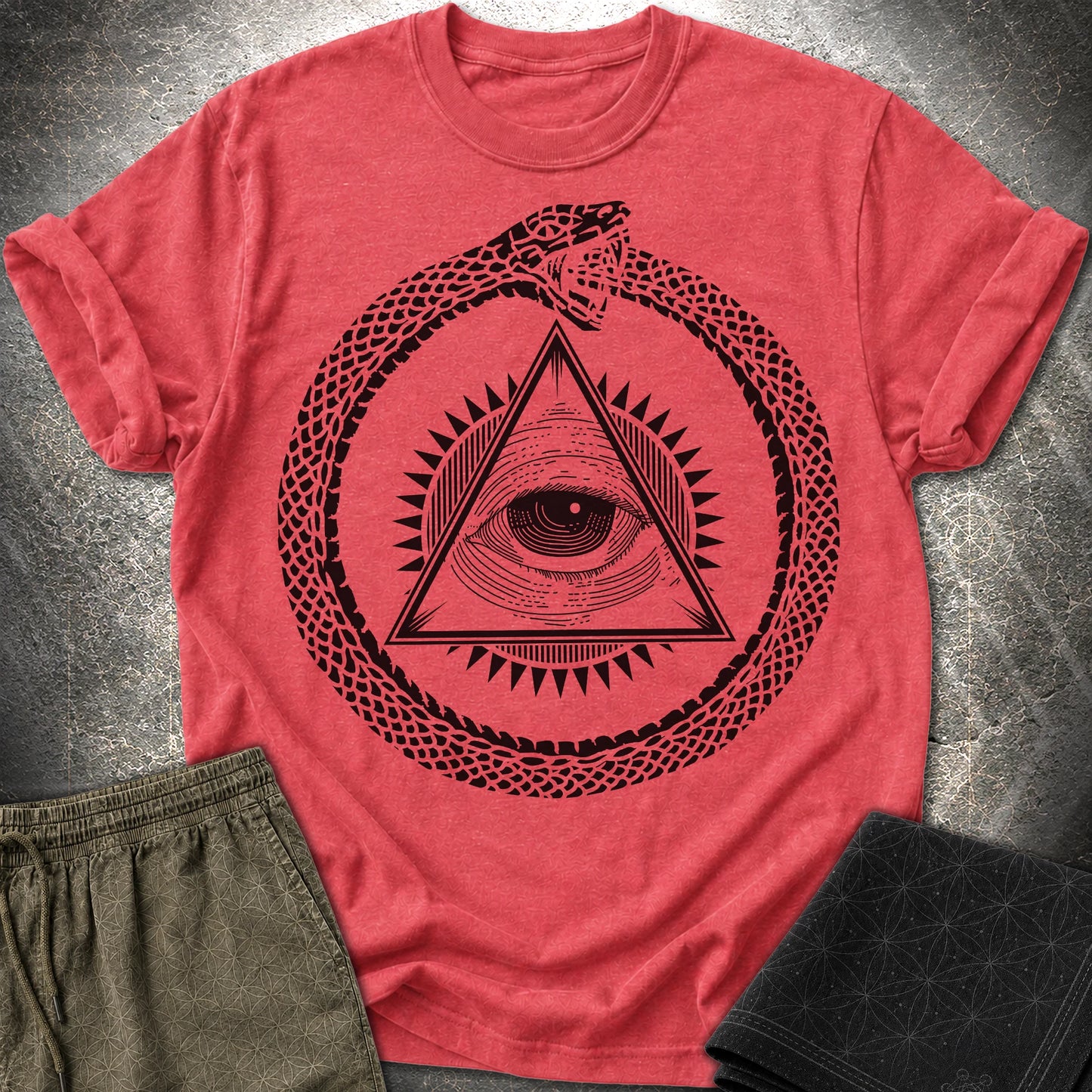 Ouroboros Eye of Providence - Ouroboros Eye of Providence T-Shirt - Heather Red