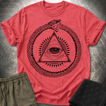 Ouroboros Eye of Providence - Ouroboros Eye of Providence T-Shirt - Heather Red
