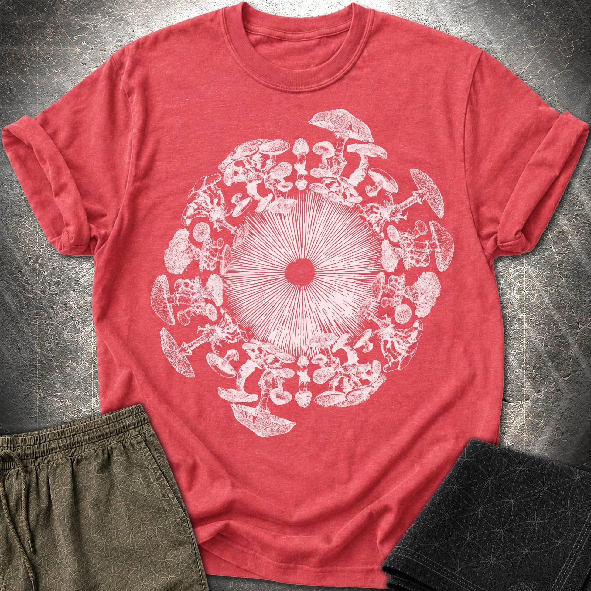 Mushroom Iris - Mushroom Iris T-Shirt - Heather Red