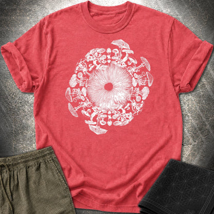 Mushroom Iris T-Shirt - Mushroom Iris T-Shirt - Heather Red