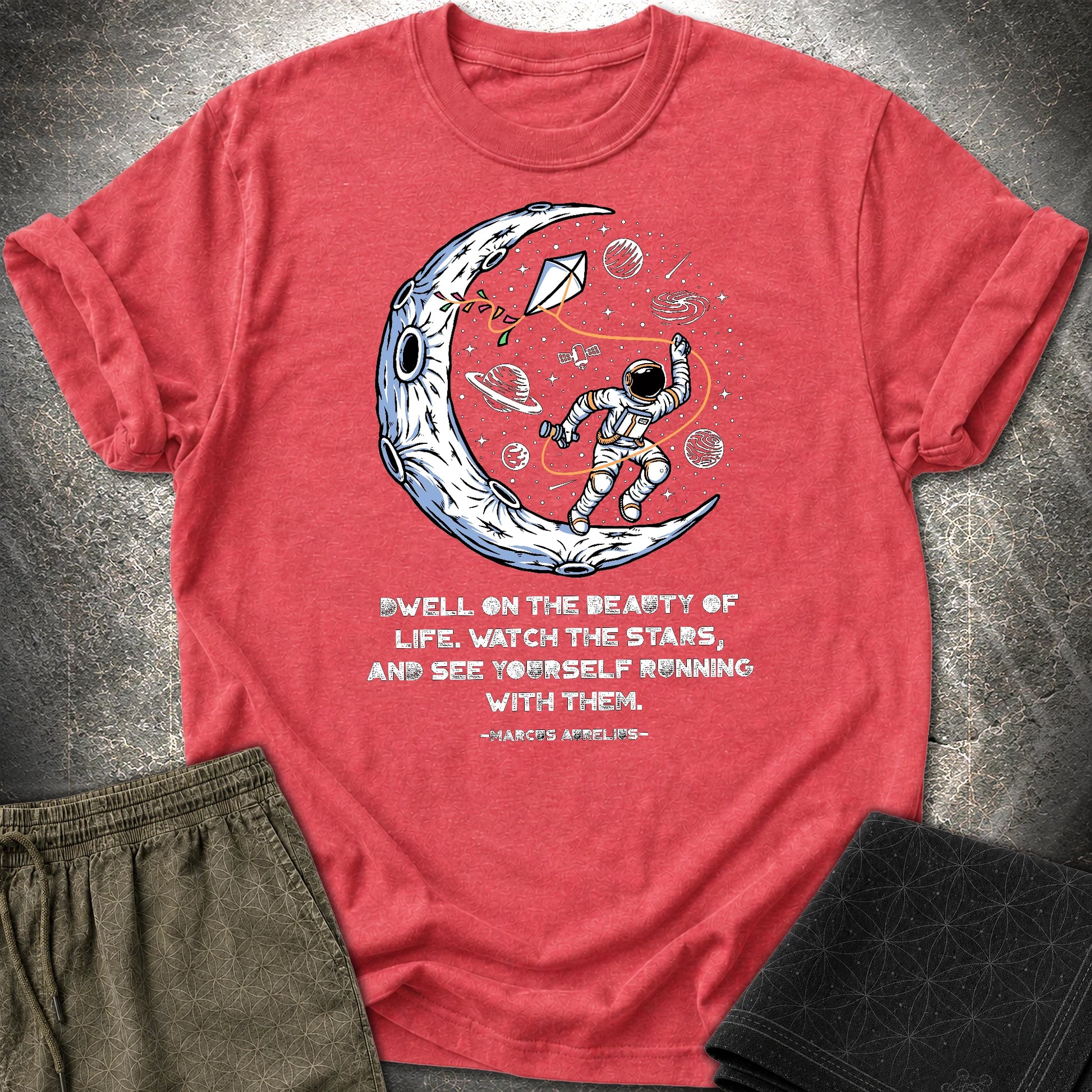 Marcus Aurelius Stars T-Shirt - Marcus Aurelius Stars T-Shirt - Heather Red