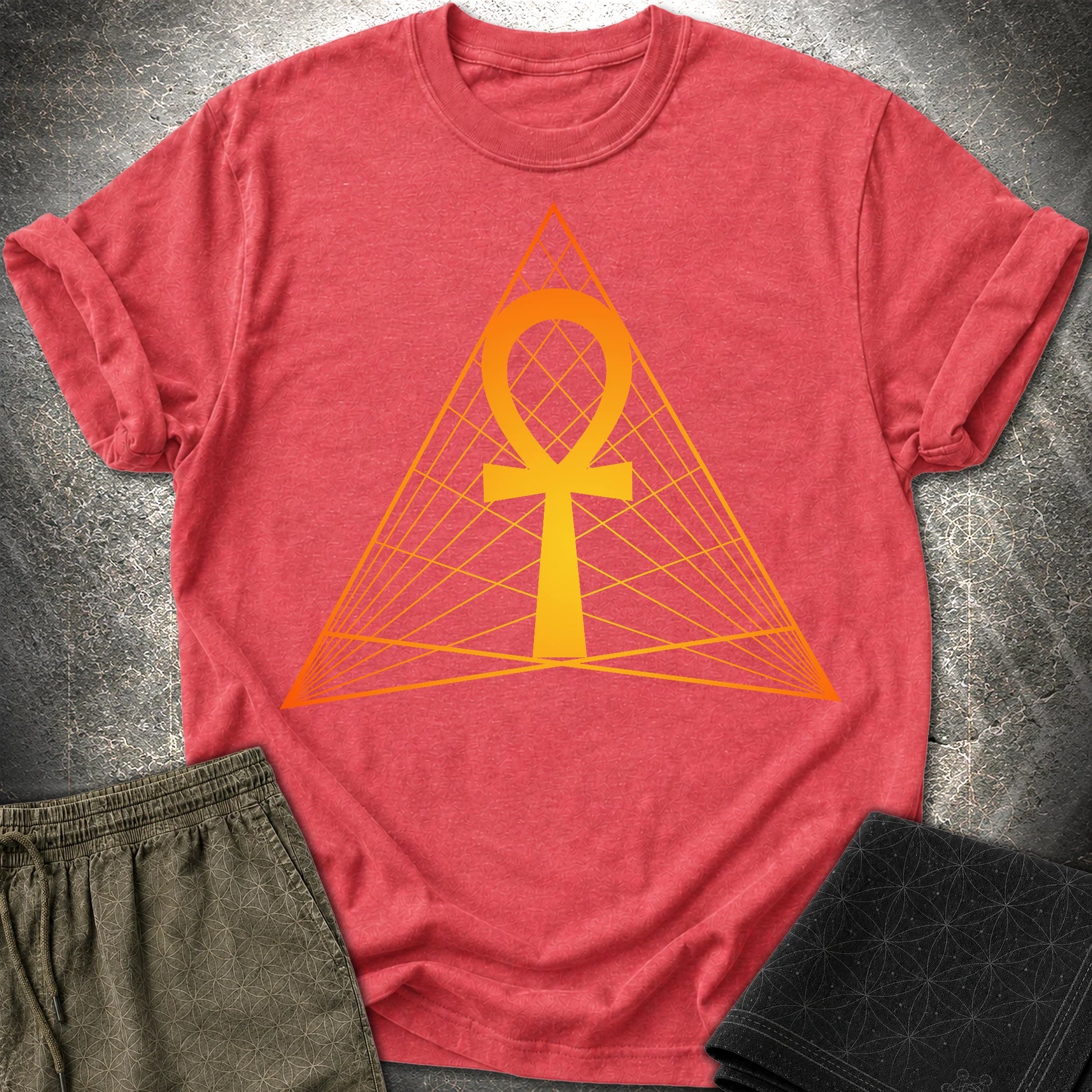 Ankh Ancient Egypt T-Shirt - Ankh Ancient Egypt T-Shirt - Heather Red