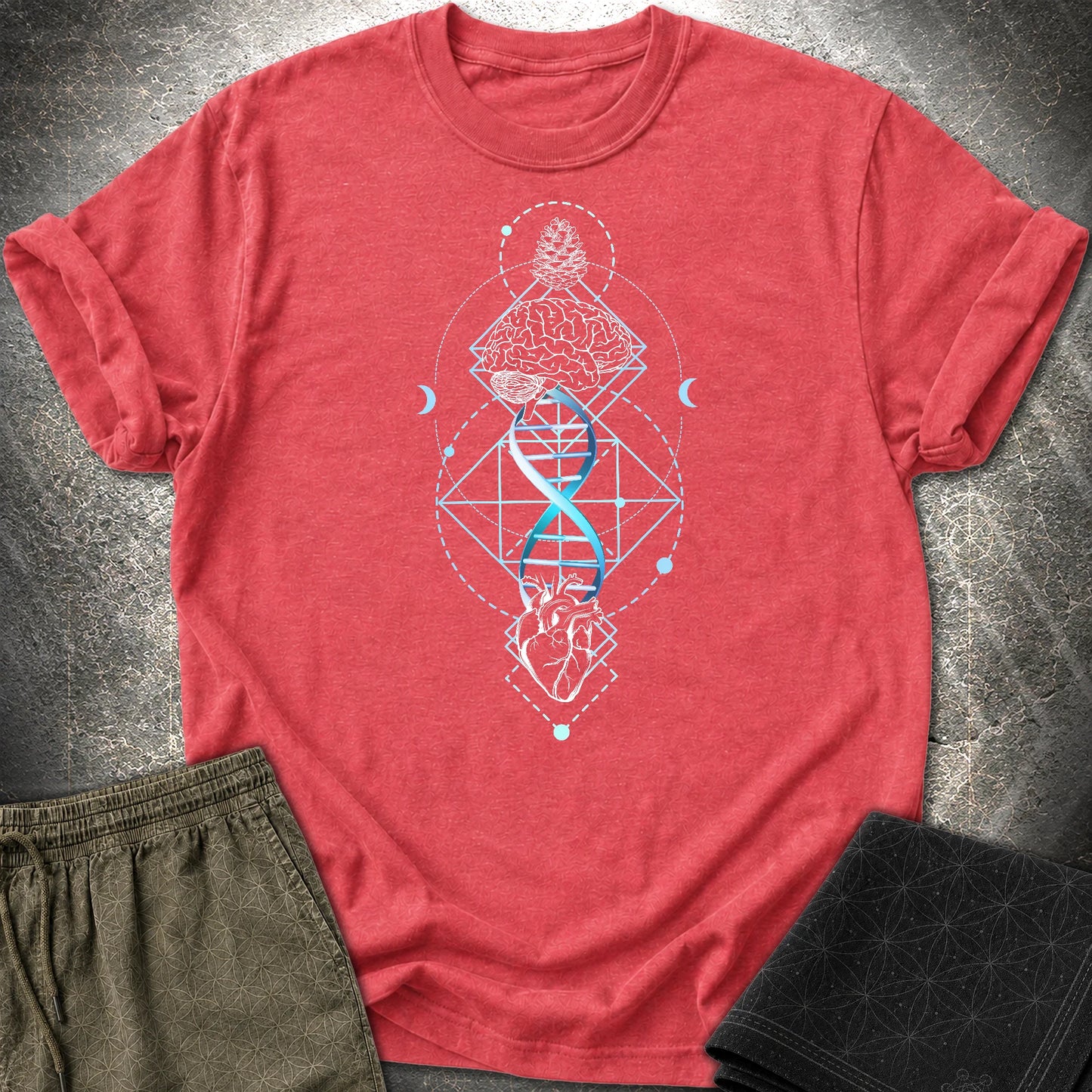 Brain Heart Coherence T-Shirt - Brain Heart Coherence T-Shirt - Heather Red