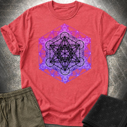 Metatron's Tesseract T-Shirt - Metatron's Tesseract T-Shirt - Heather Red