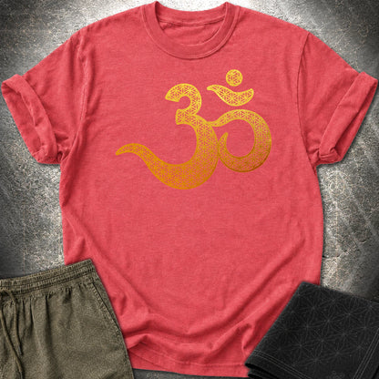Ohm Flower Of Life Pattern T-Shirt - Ohm Flower Of Life Pattern T-Shirt - Heather Red