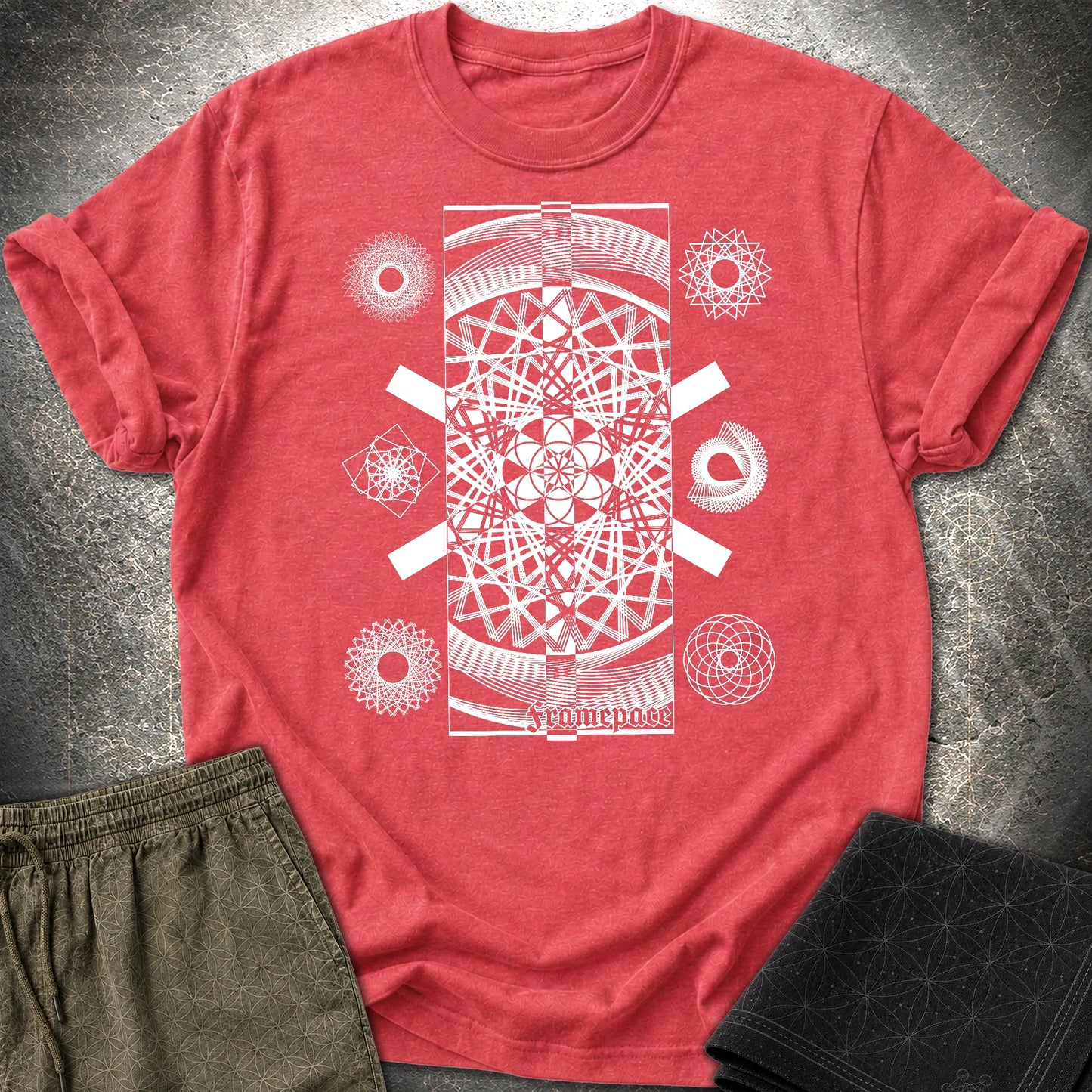 FramePace Geometry T-Shirt - FramePace Geometry T-Shirt - Heather Red