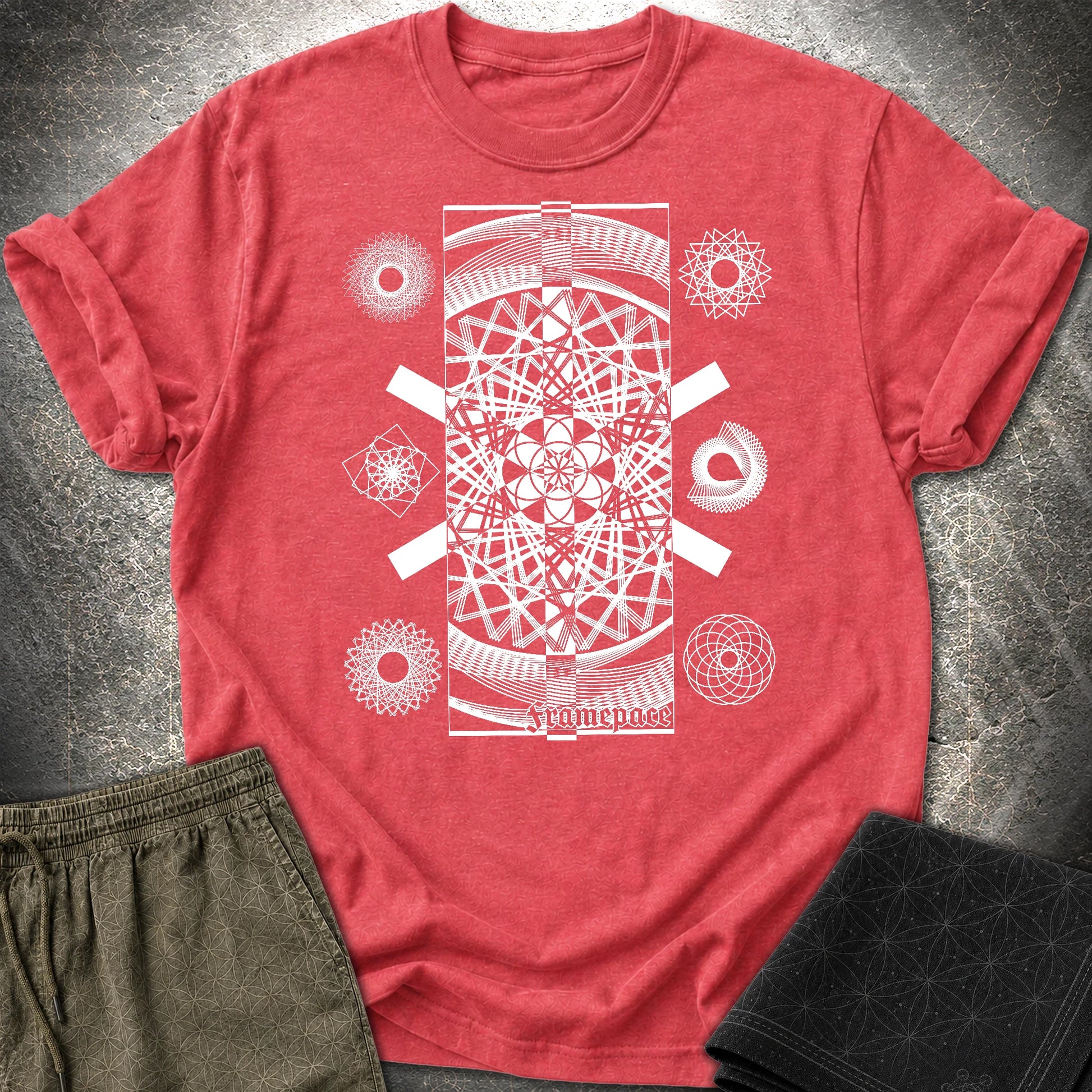 FramePace Geometry T-Shirt - FramePace Geometry T-Shirt - Heather Red