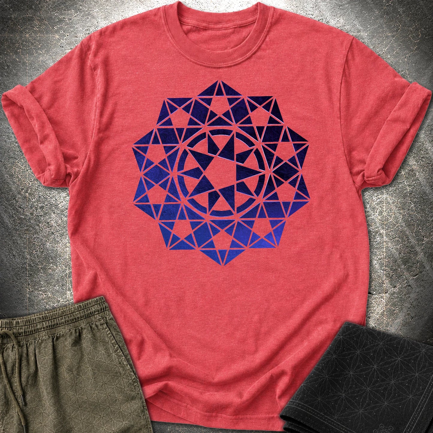 Crop Circle Purple T-Shirt - Crop Circle Purple T-Shirt - Heather Red