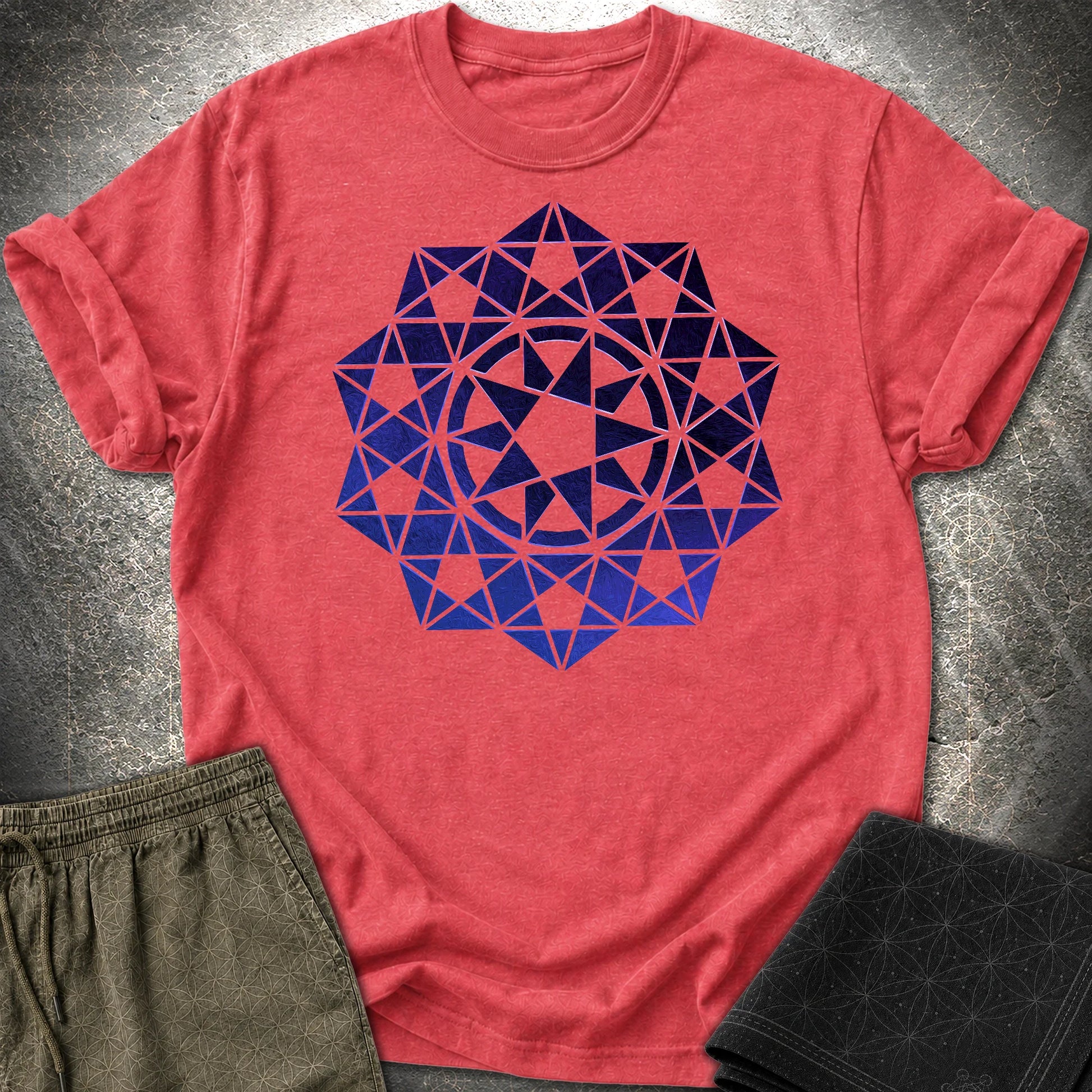 Crop Circle Purple T-Shirt - Crop Circle Purple T-Shirt - Heather Red