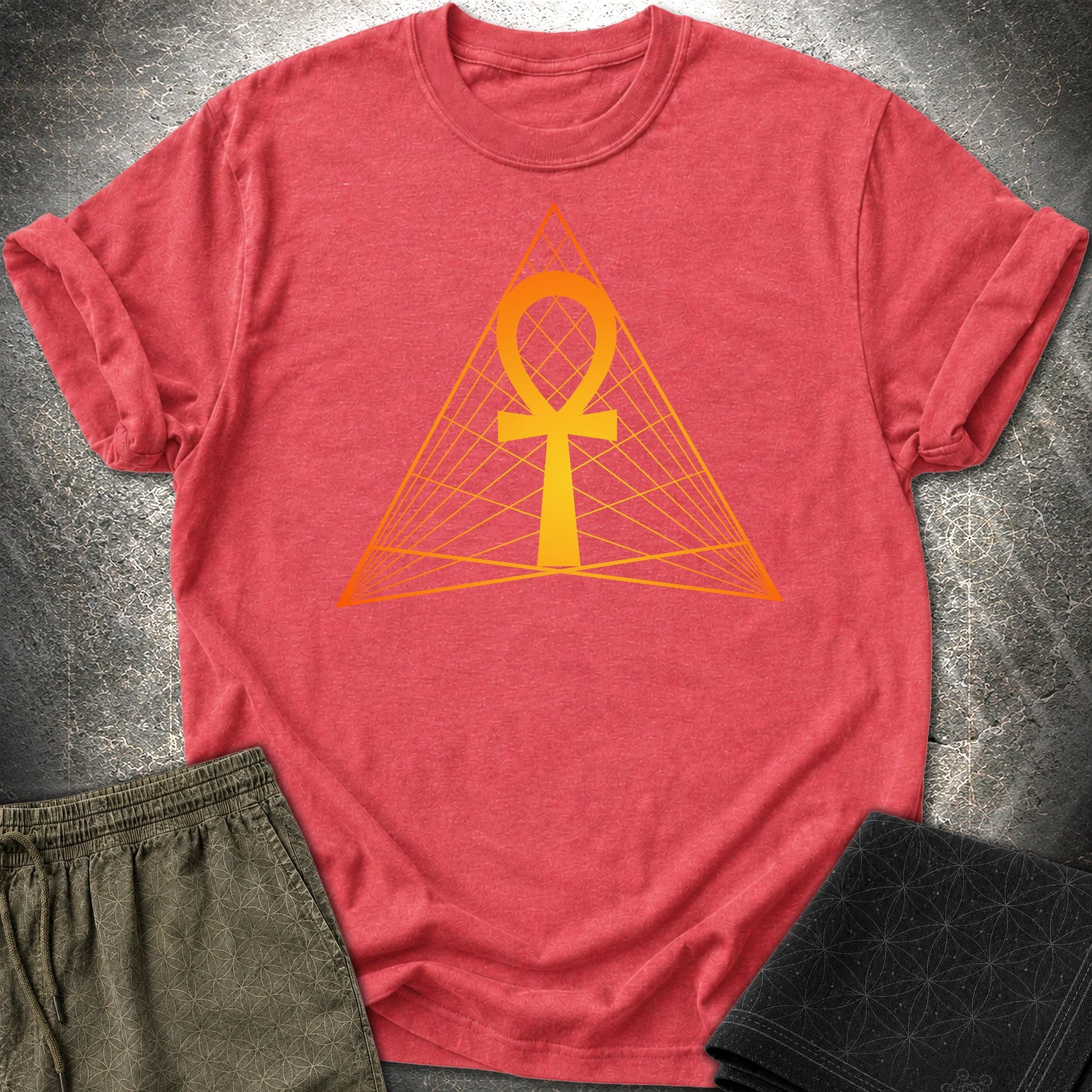 Ankh Ancient Egypt T-Shirt - Ankh Ancient Egypt T-Shirt - Heather Red