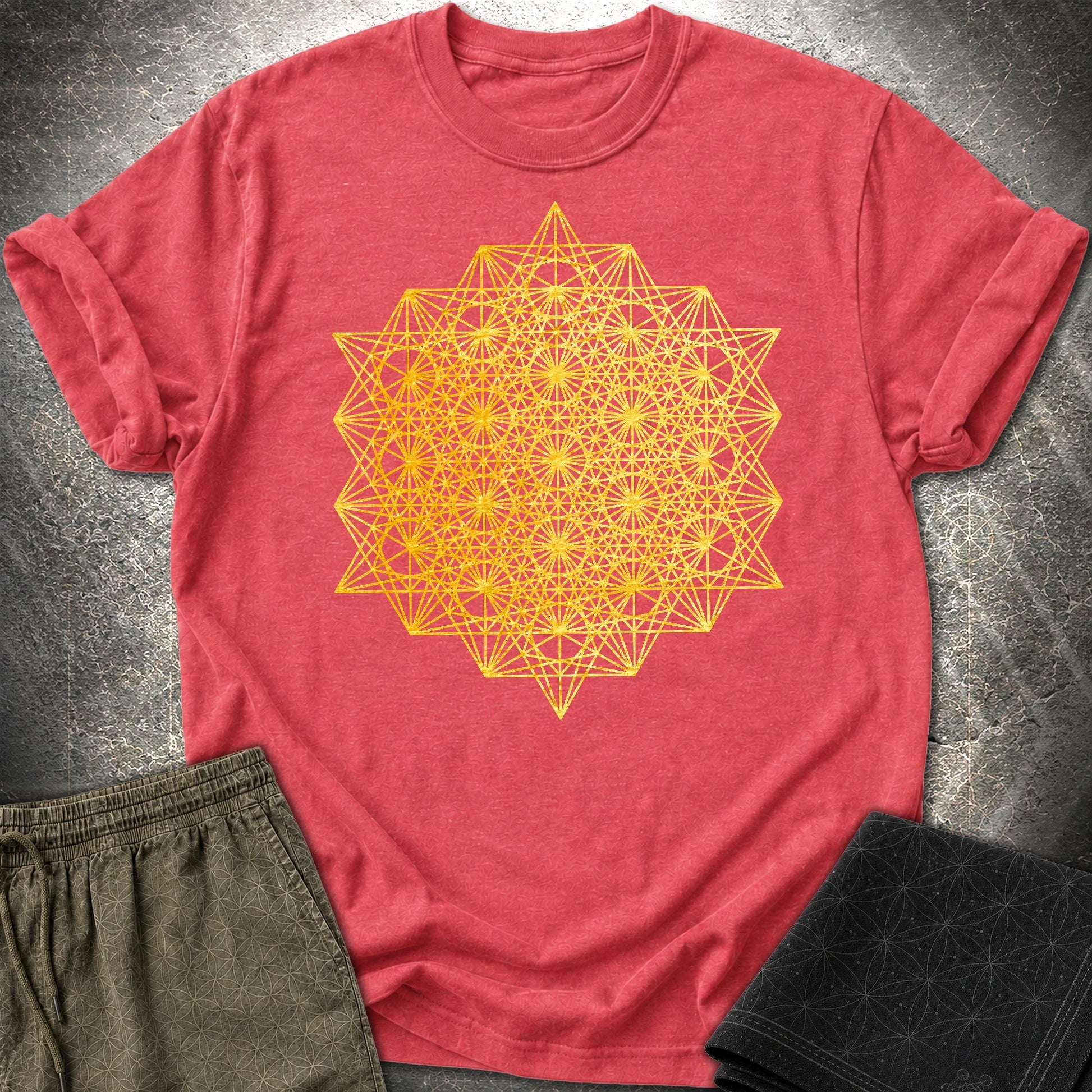 64 Tetrahedron T-Shirt - 64 Tetrahedron T-Shirt - Heather Red