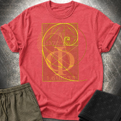 Fibonacci Gold T-Shirt - Fibonacci Gold T-Shirt - Heather Red
