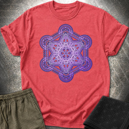 Intricate Metatron's Cube T-Shirt - Intricate Metatron's Cube T-Shirt - Heather Red
