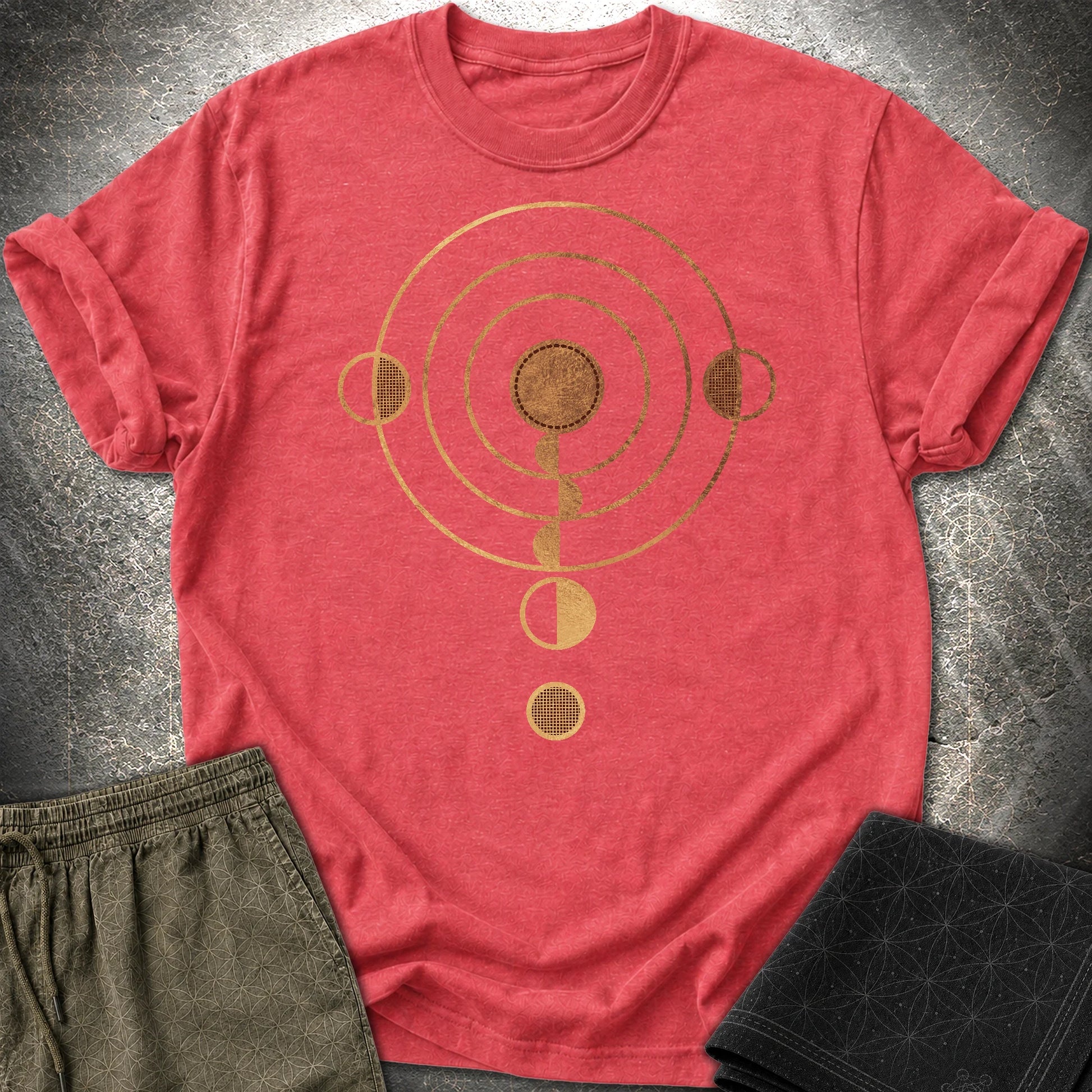 Crop Cirlce Copper T-Shirt - Crop Cirlce Copper T-Shirt - Heather Red