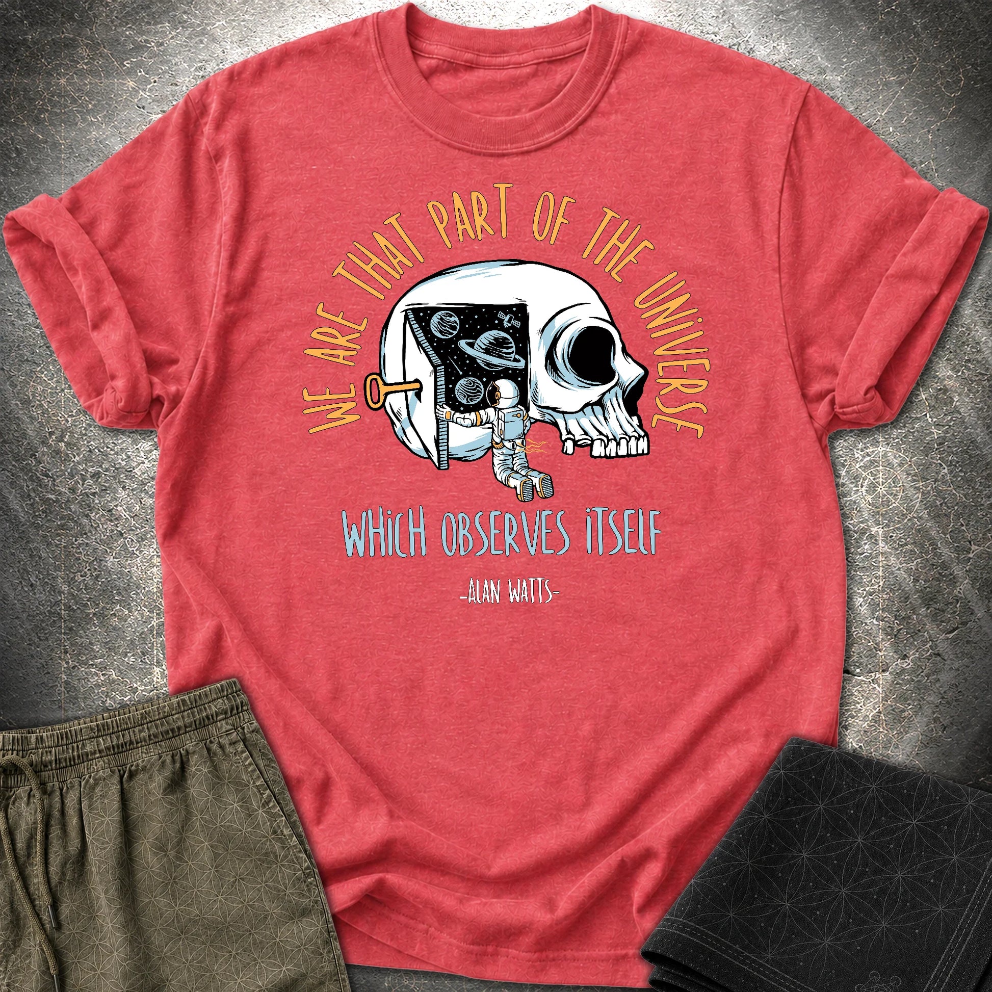 Alan Watts Part Of Universe T-Shirt - Alan Watts Part Of Universe T-Shirt - Heather Red