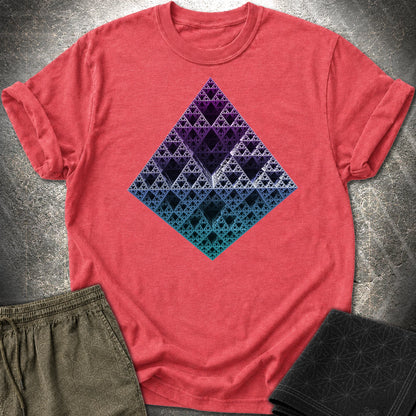 Sierpinski 3D Fractal T-Shirt - Sierpinski 3D Fractal T-Shirt - Heather Red