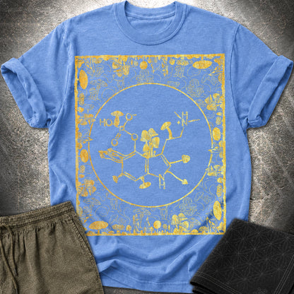 Psilocybin Molecule Mushroom Frame - Psilocybin Molecule Mushroom Frame  T-Shirt - Heather Royal