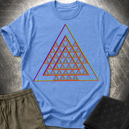 Sierpinski Glitch Triangle T-Shirt - Sierpinski Glitch Triangle T-Shirt - Heather Royal