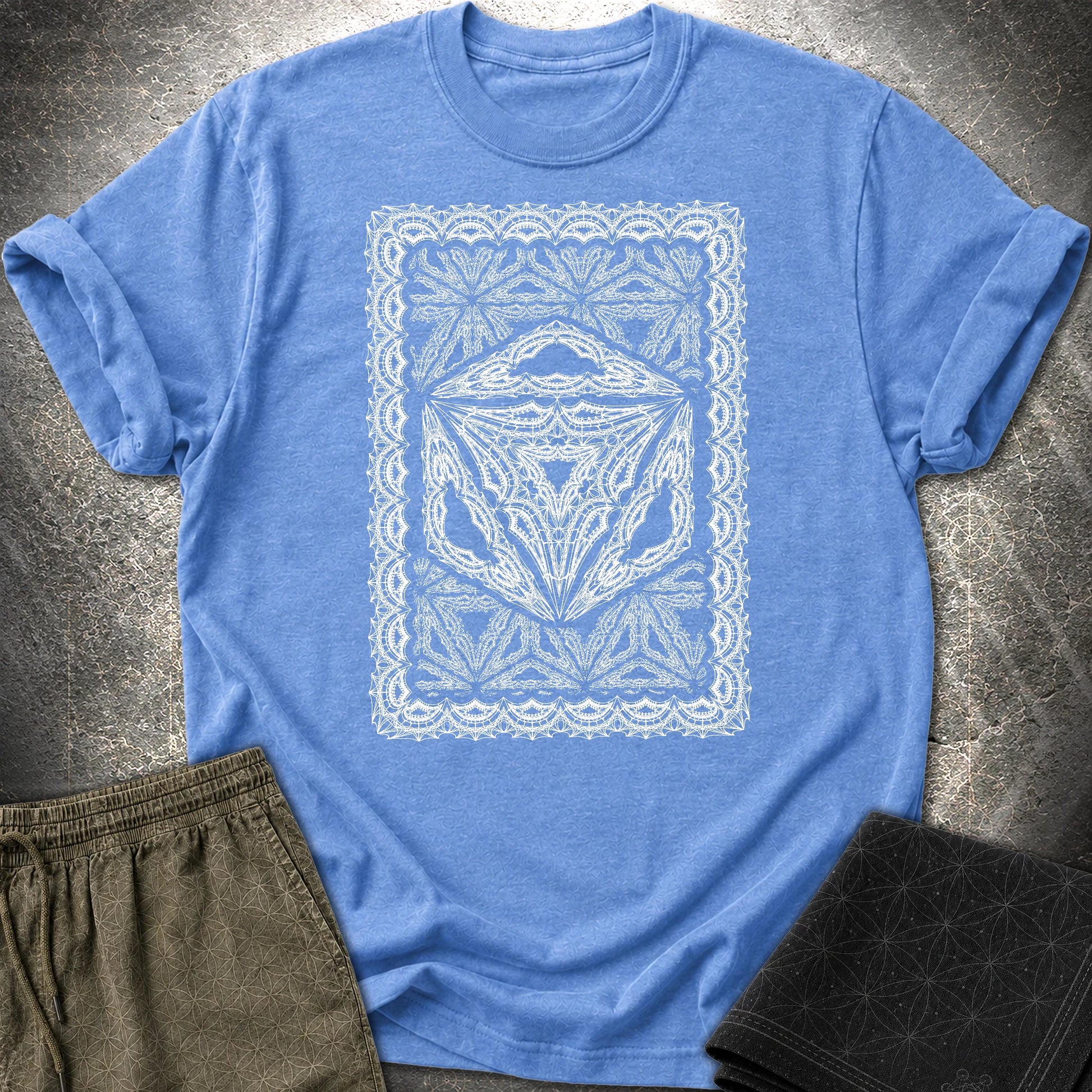 Framed Octahedron T-Shirt - Framed Octahedron T-Shirt - Heather Royal