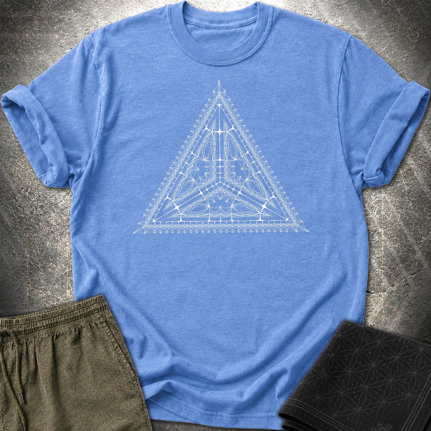 Organic Tetrahedron T-Shirt - Organic Tetrahedron T-Shirt - Heather Royal
