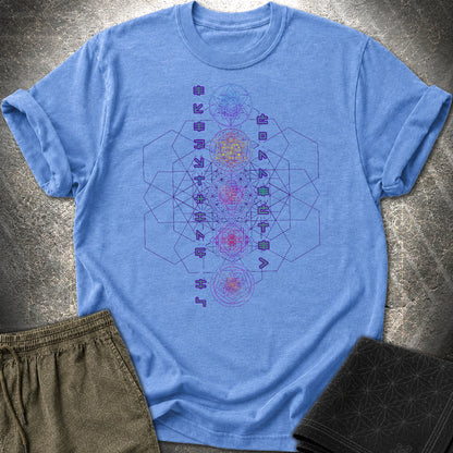 Everything Is Connected Sacred Geometry T-Shirt - Everything Is Connected Sacred Geometry T-Shirt - Heather Royal