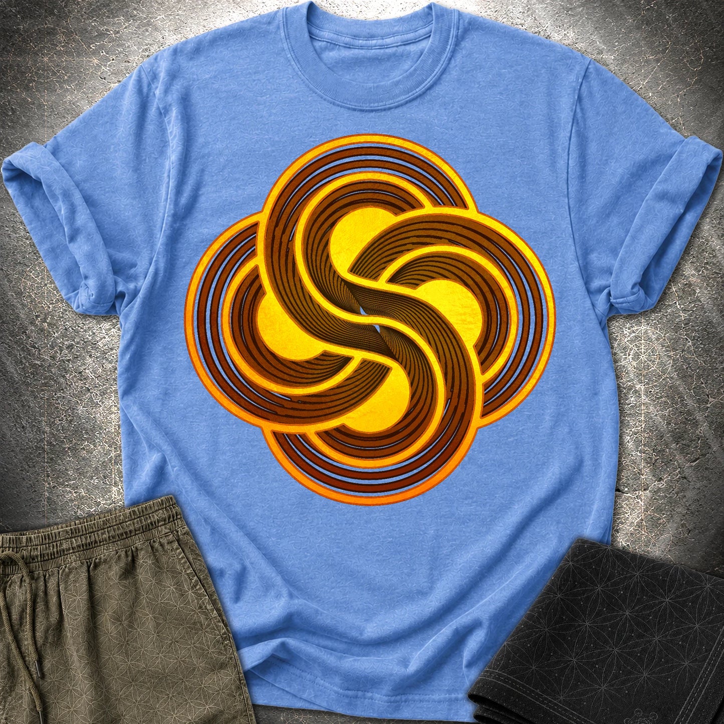 Crop Circle Flow T-Shirt - Crop Circle Flow T-Shirt - Heather Royal