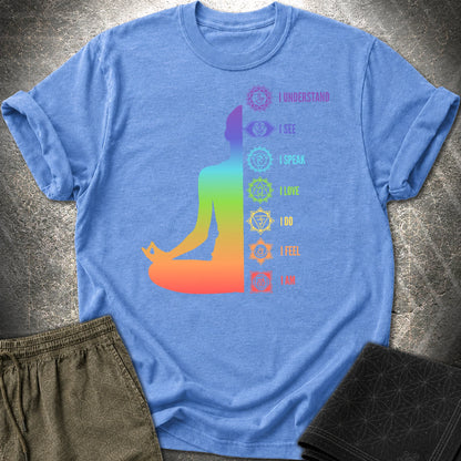 Chakras Meditation T-Shirt - Chakras Meditation T-Shirt - Heather Royal