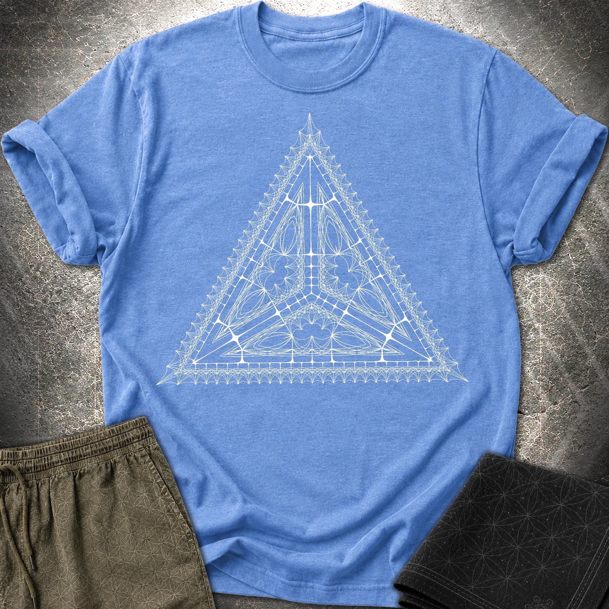Organic Tetrahedron T-Shirt - Organic Tetrahedron T-Shirt - Heather Royal
