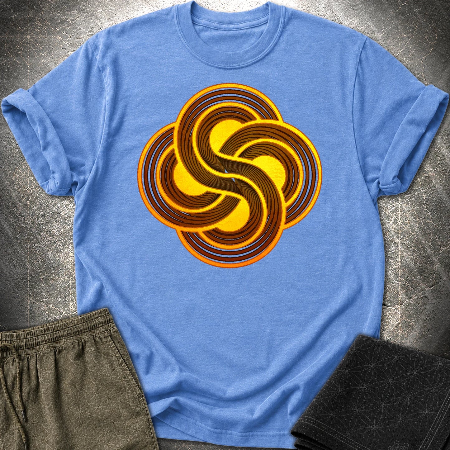 Crop Circle Flow T-Shirt - Crop Circle Flow T-Shirt - Heather Royal