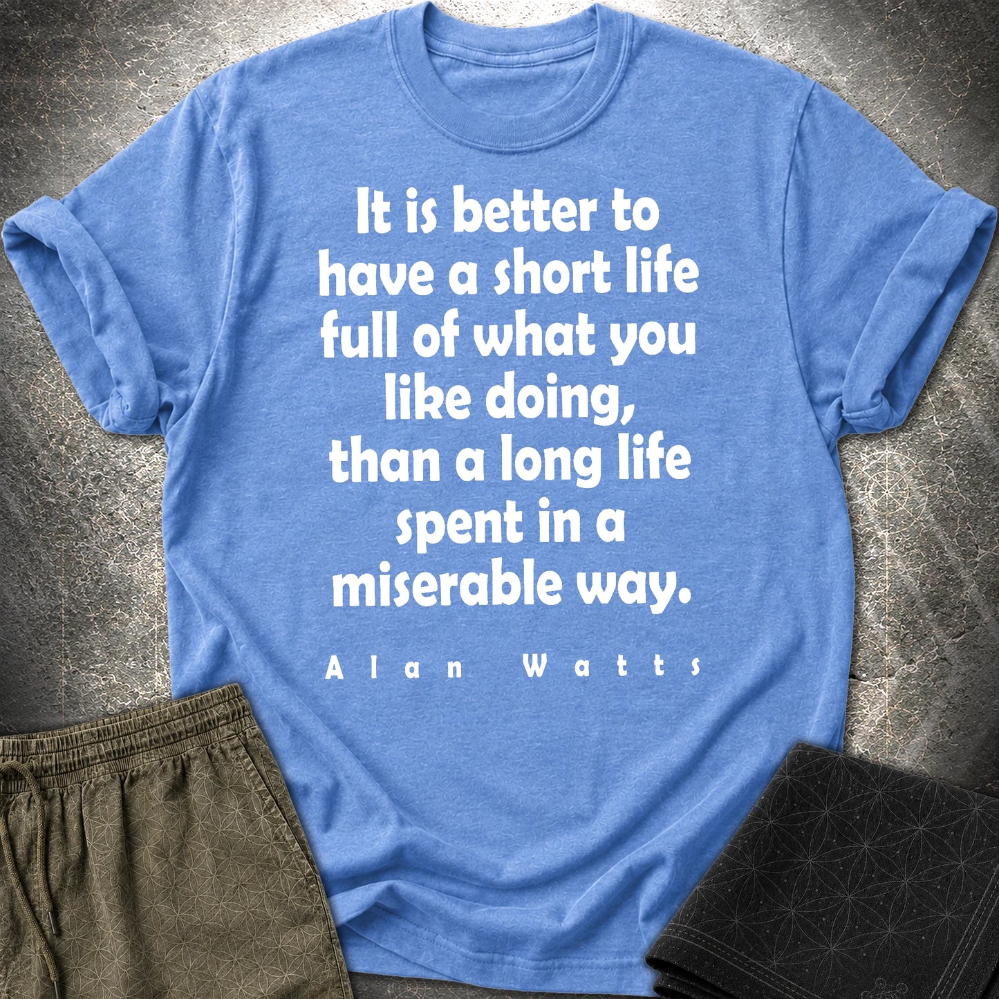 Alan Watts Short Life T-Shirt - Alan Watts Short Life T-Shirt - Heather Royal