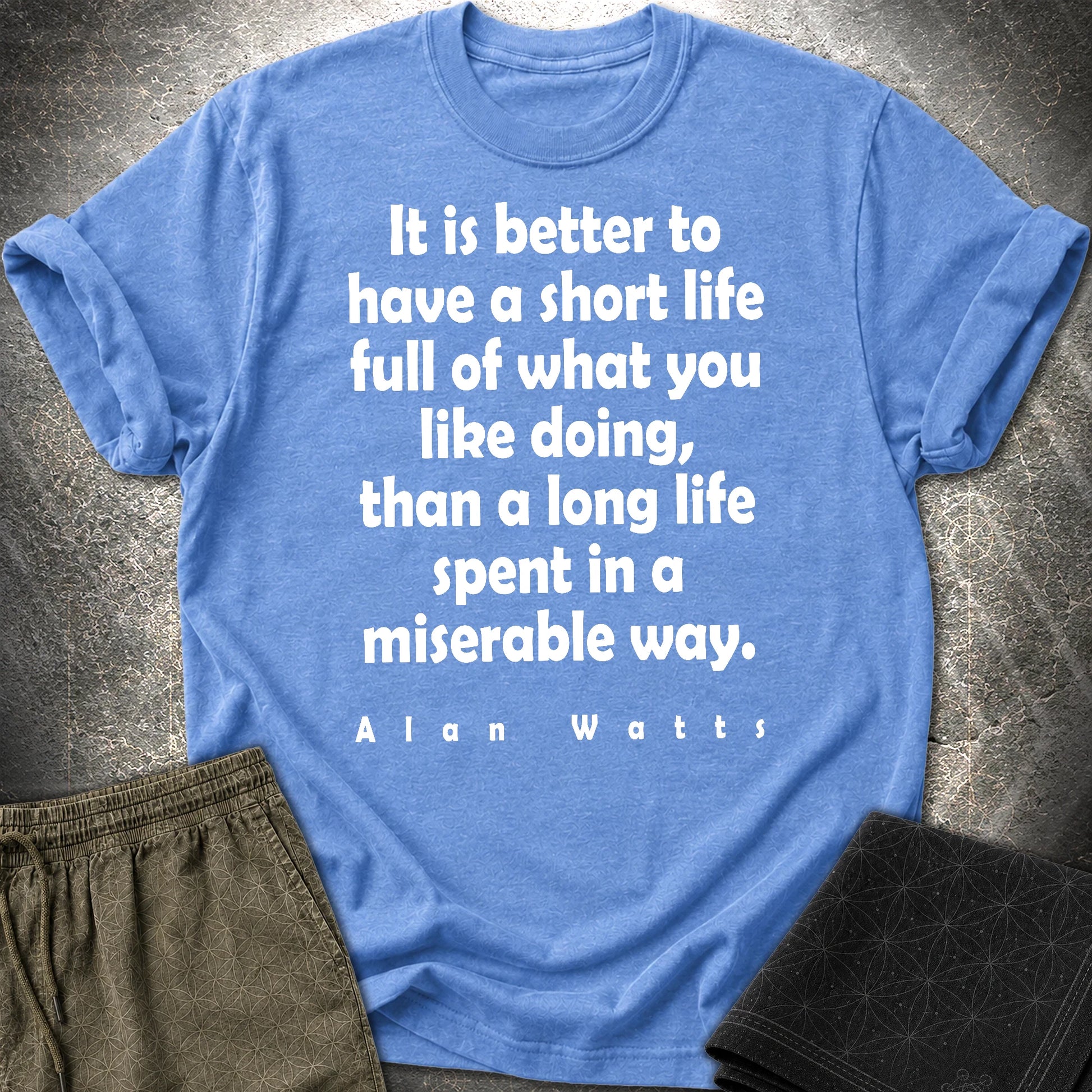 Alan Watts Short Life T-Shirt - Alan Watts Short Life T-Shirt - Heather Royal