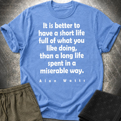 Alan Watts Short Life T-Shirt - Alan Watts Short Life T-Shirt - Heather Royal