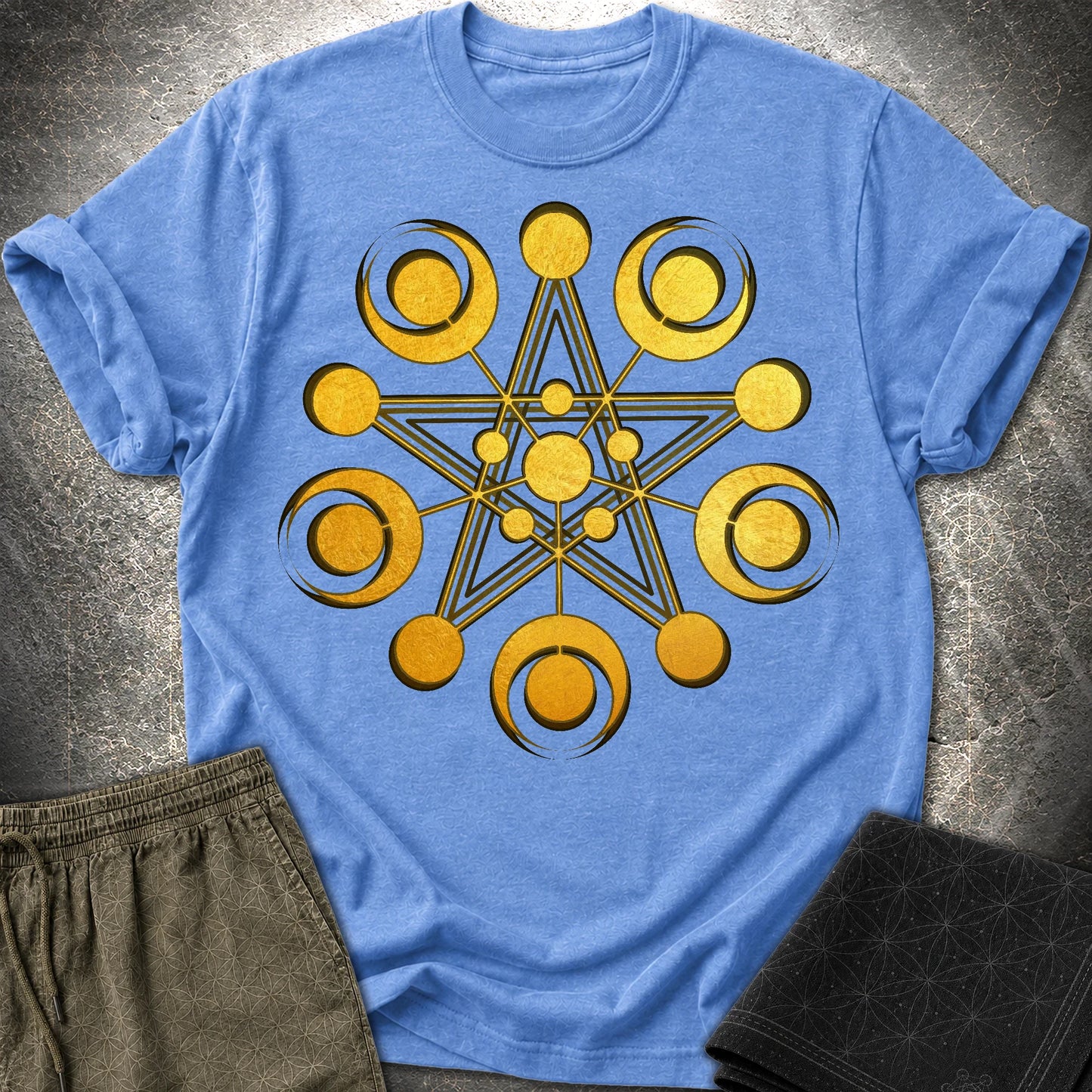 Golden Crop Circle T-Shirt - Golden Crop Circle T-Shirt - Heather Royal