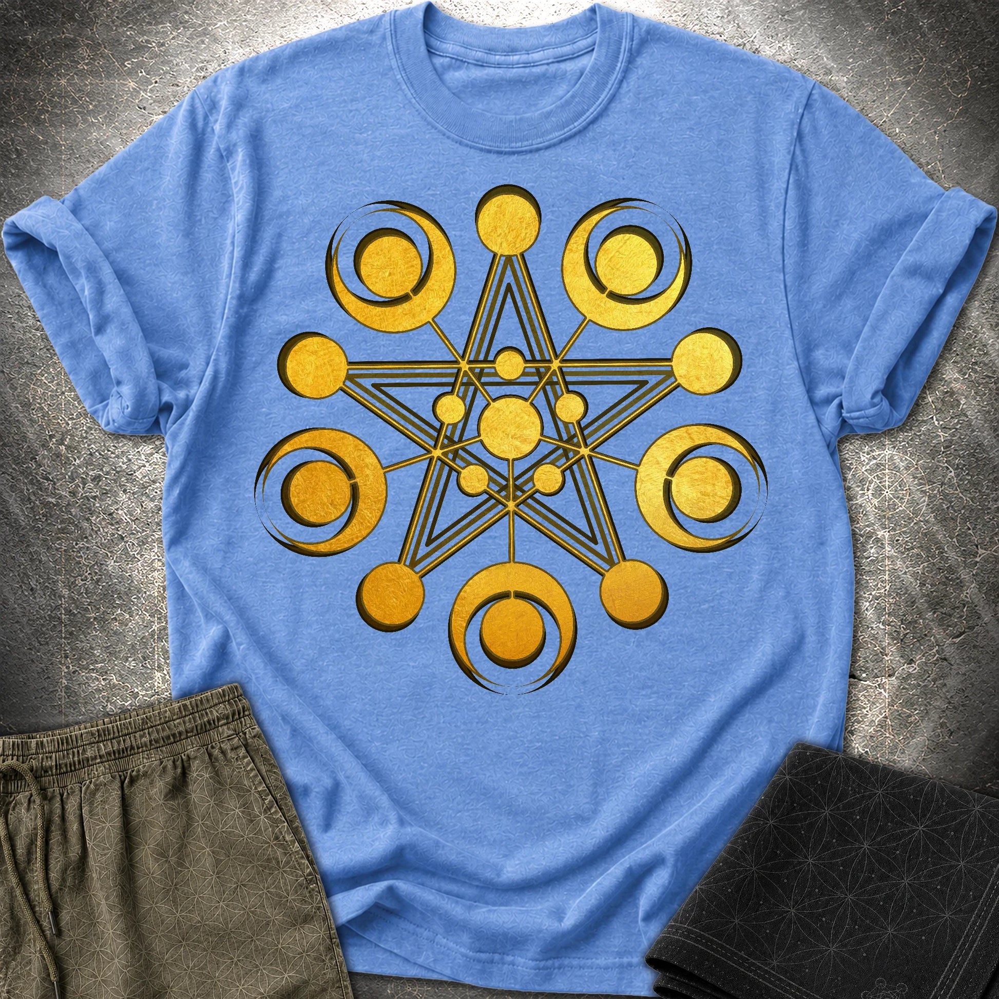 Golden Crop Circle T-Shirt - Golden Crop Circle T-Shirt - Heather Royal