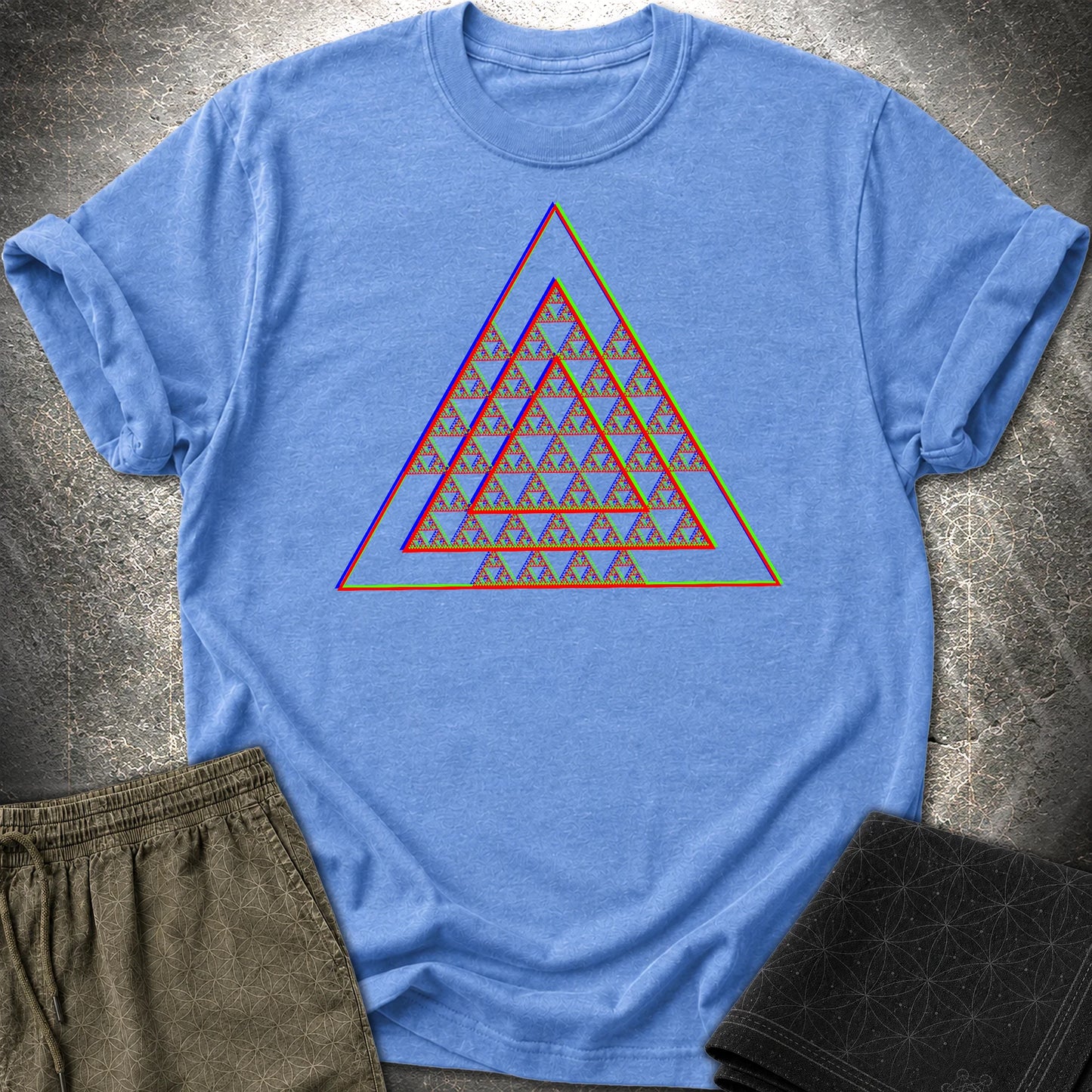 Sierpinski Glitch Triangle T-Shirt - Sierpinski Glitch Triangle T-Shirt - Heather Royal