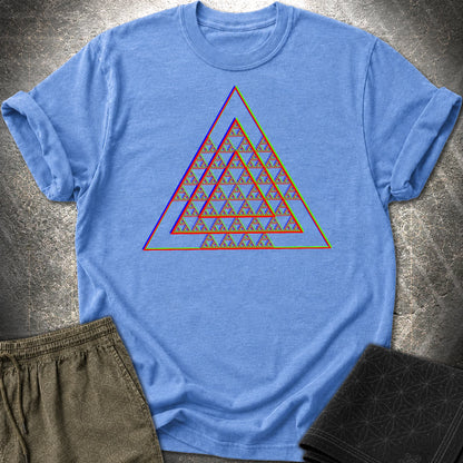 Sierpinski Glitch Triangle T-Shirt - Sierpinski Glitch Triangle T-Shirt - Heather Royal