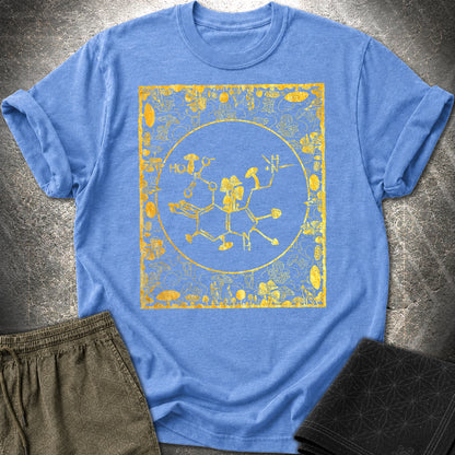 Psilocybin Molecule Mushroom Frame T-Shirt - Psilocybin Molecule Mushroom Frame  T-Shirt - Heather Royal