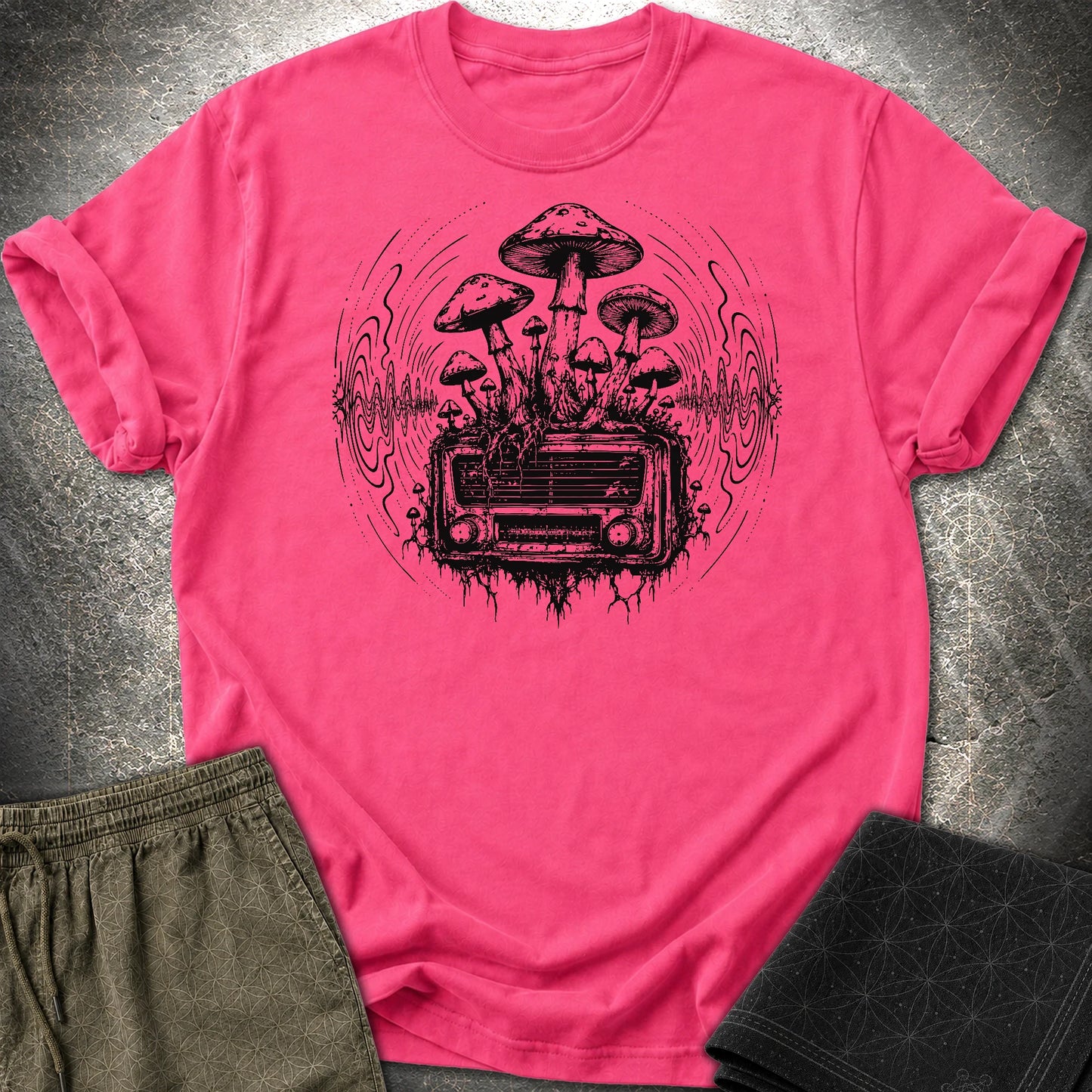 Mushroom Radio - Mushroom Radio T-Shirt - Heliconia