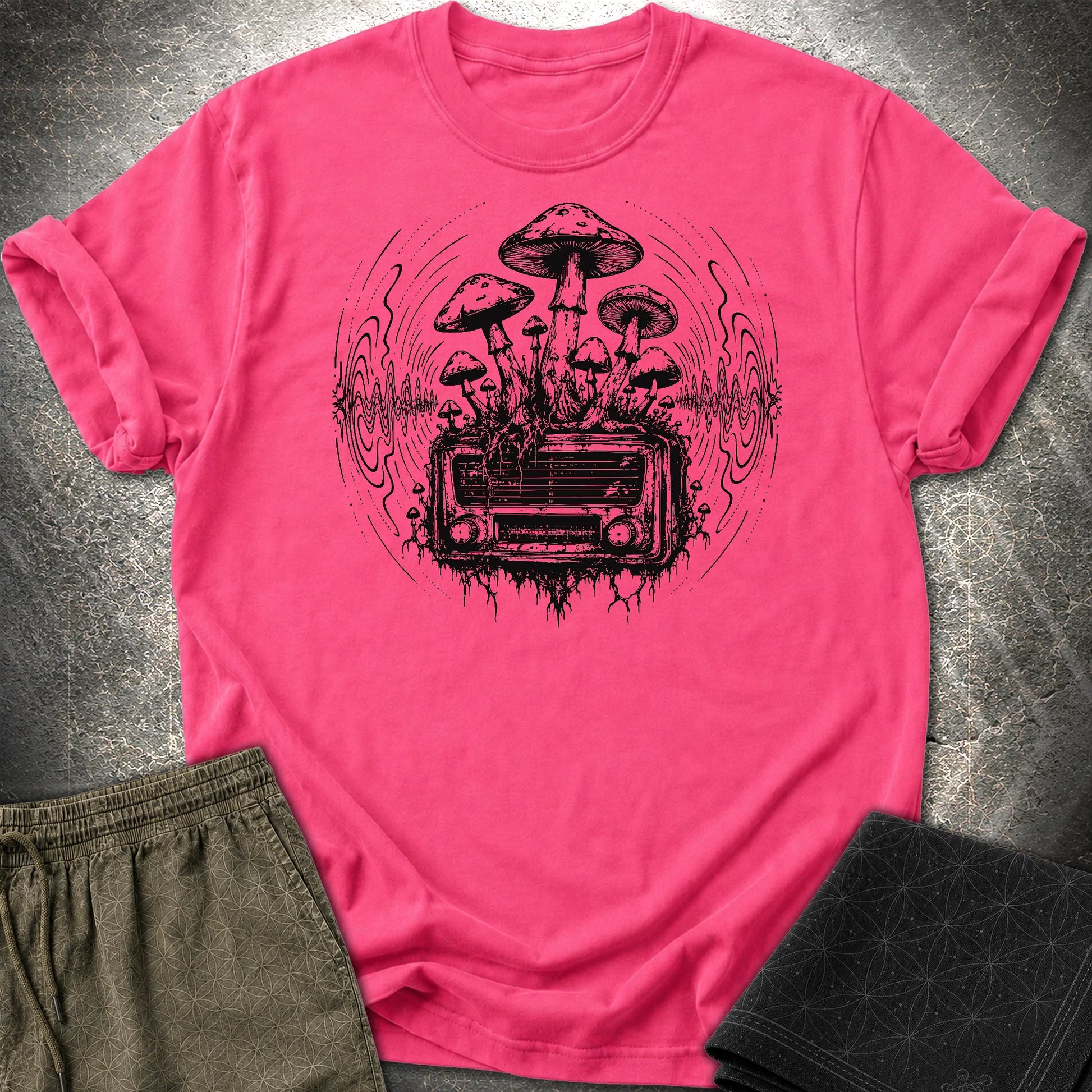 Mushroom Radio - Mushroom Radio T-Shirt - Heliconia