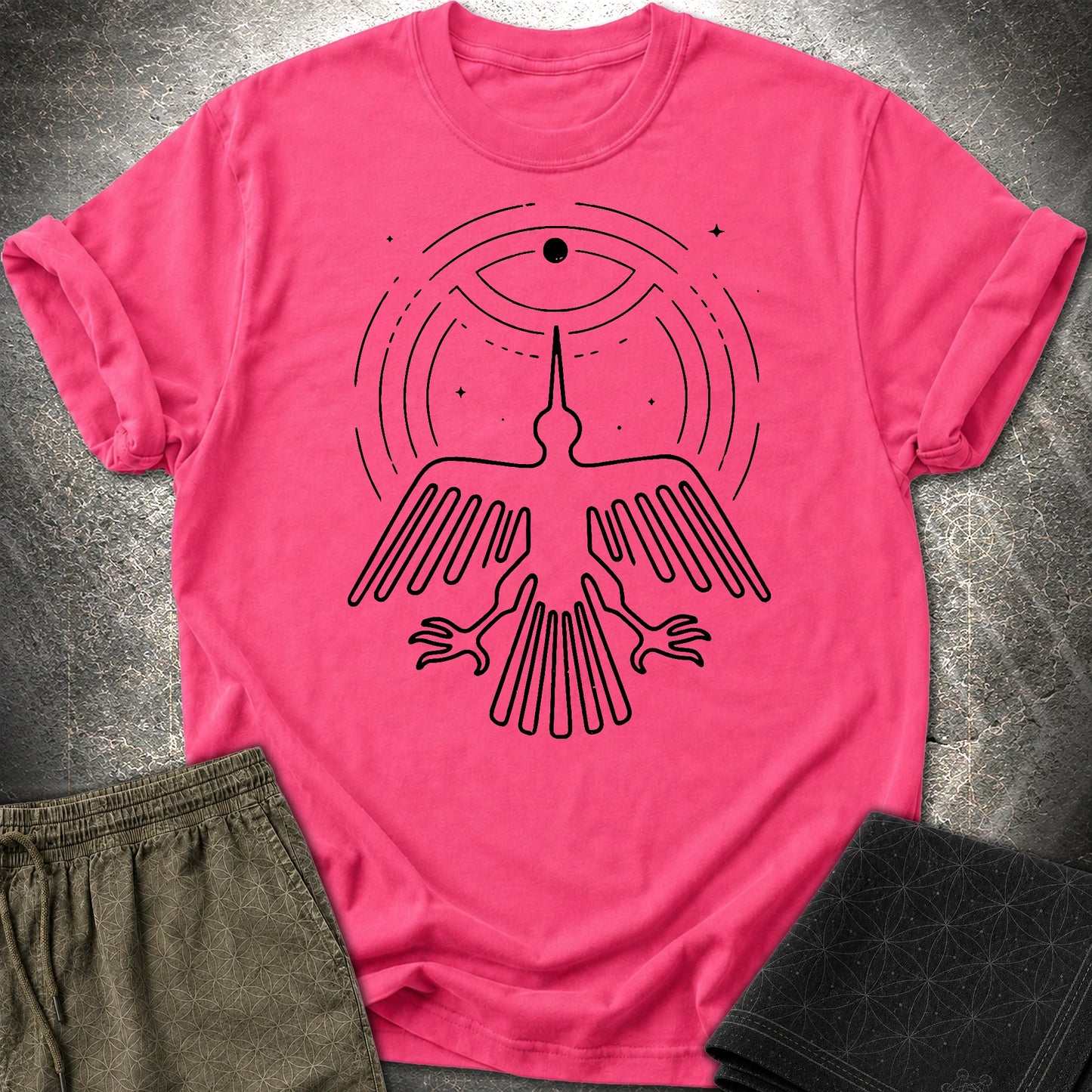 Geoglif Ptaka Biale - Geoglif Ptaka Biale T-Shirt - Heliconia