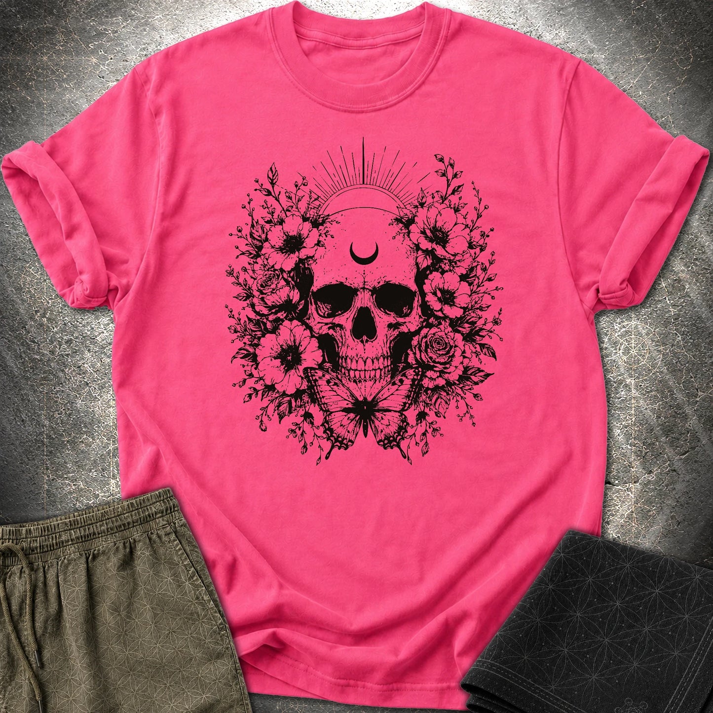 Moon Phases Moth - Moon Phases Moth T-Shirt - Heliconia